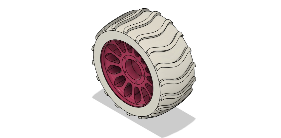 Bi-material PETG and TPU rover wheel