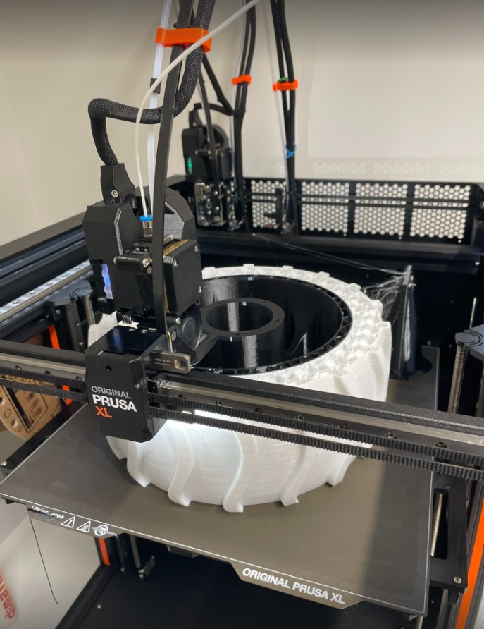 3D printing the bi-material rover wheel